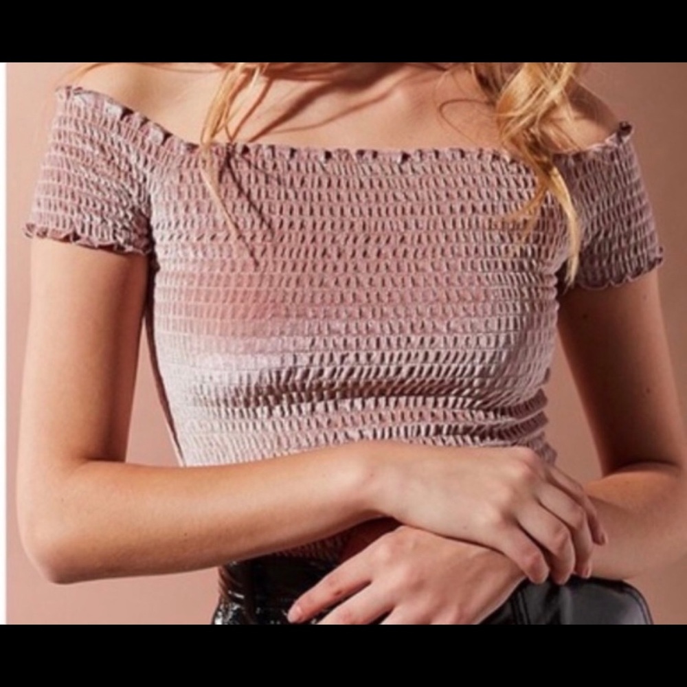 Velvet Off the Shoulder Top - NEVER WORN!!